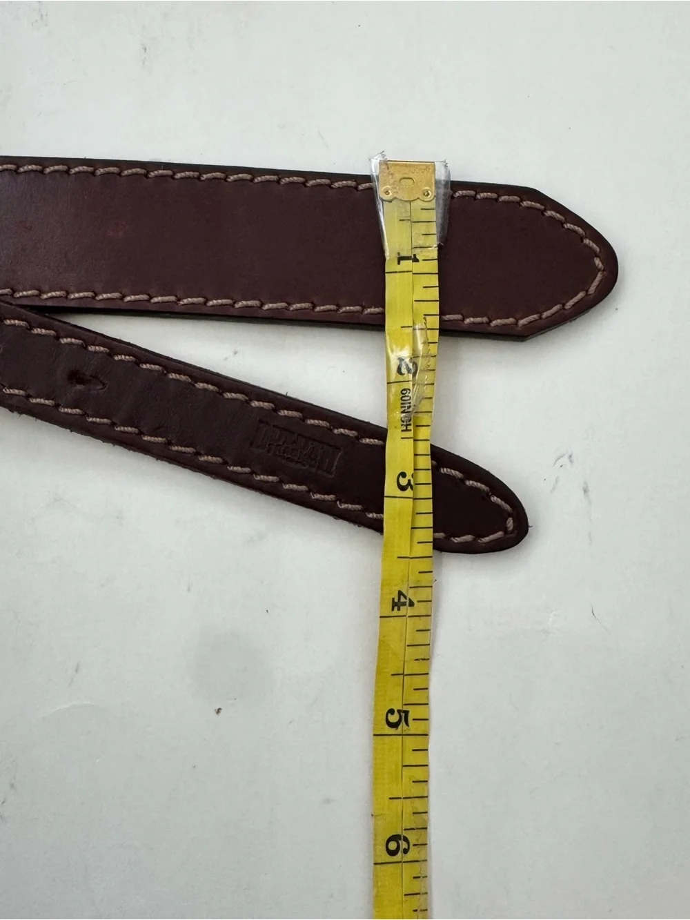 Duluth Trading Ranger Leather Belt Mens 42 Brown Western Contrast Stitch 90013